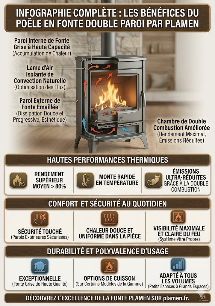 Poêle Fonte Double Paroi : Avantages